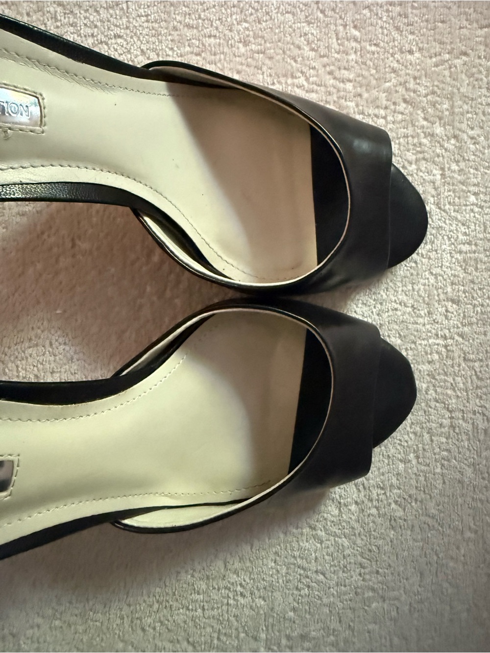 BCBGeneration Black Open-Toe Heels